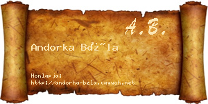 Andorka Béla névjegykártya